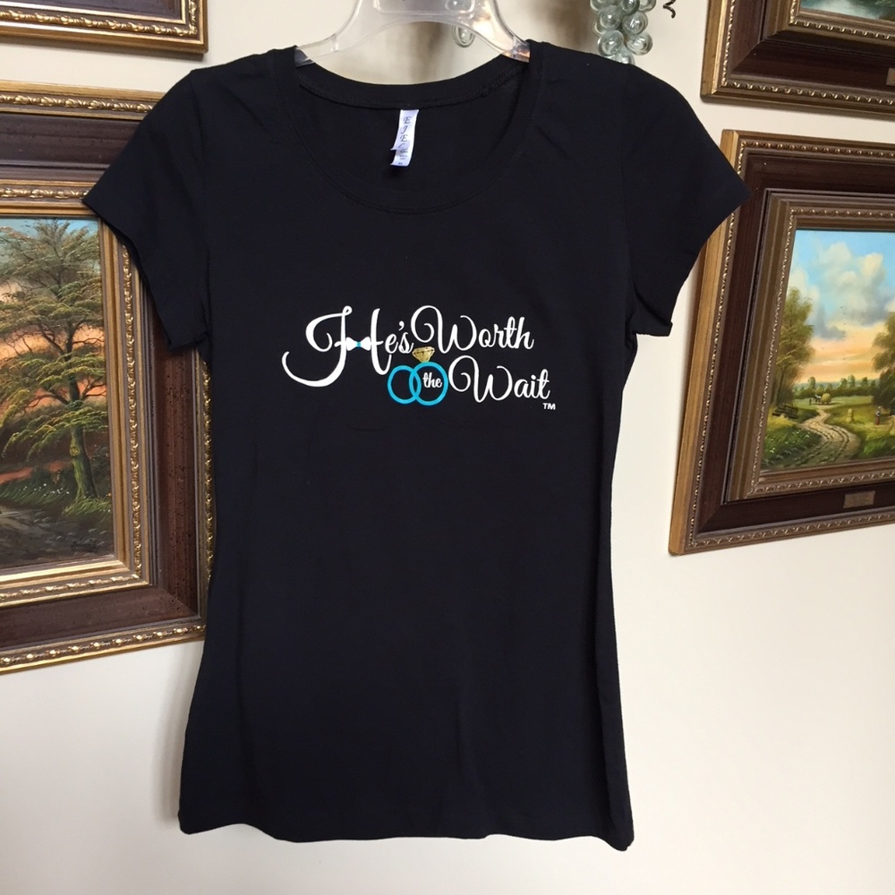 EJEL He's Worth The Wait Engagement Black Tee XL